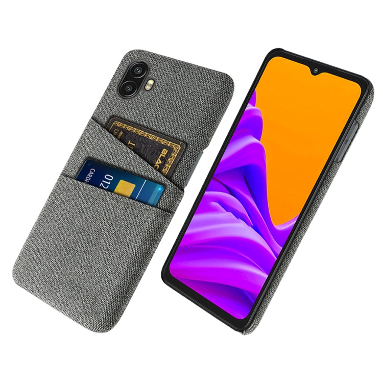 For Samsung Galaxy Xcover6 Pro Cloth Coated Hard Plastic Card Slots Phone Case