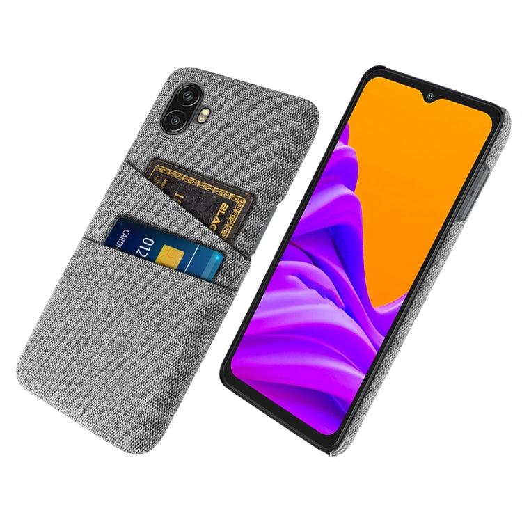 For Samsung Galaxy Xcover6 Pro Cloth Coated Hard Plastic Card Slots Phone Case
