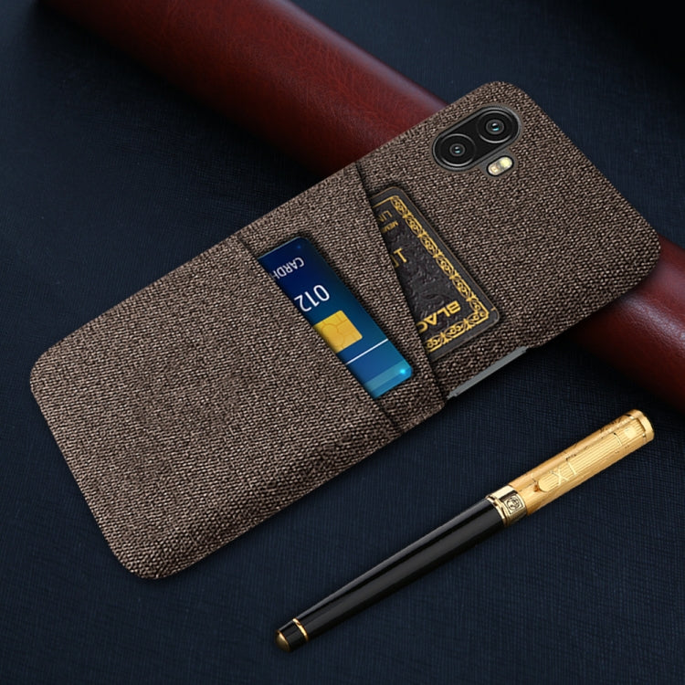 For Samsung Galaxy Xcover6 Pro Cloth Coated Hard Plastic Card Slots Phone Case