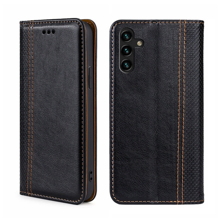 For Samsung Galaxy A13 5G Grid Texture Magnetic Flip Leather Phone Case