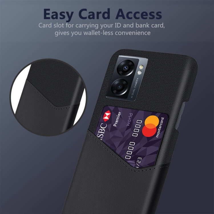 For OPPO A57 5G Cloth Texture Card Slot PC Leather Phone Case