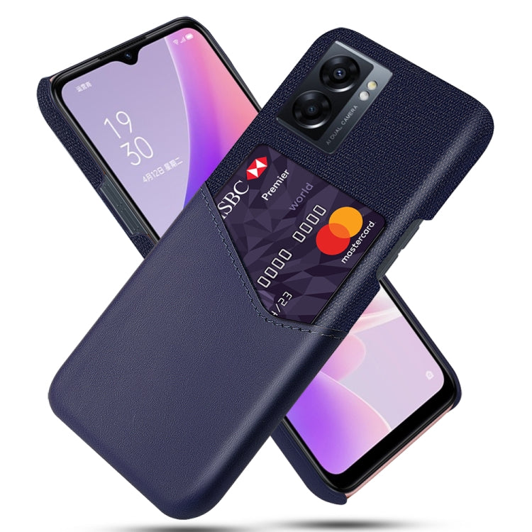 For OPPO A57 5G Cloth Texture Card Slot PC Leather Phone Case