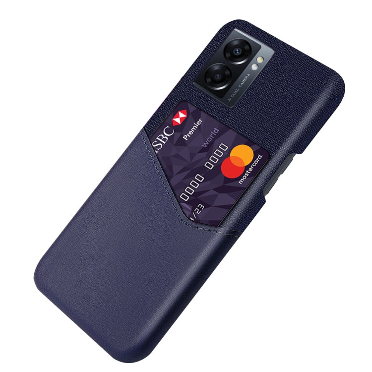 For OPPO A57 5G Cloth Texture Card Slot PC Leather Phone Case