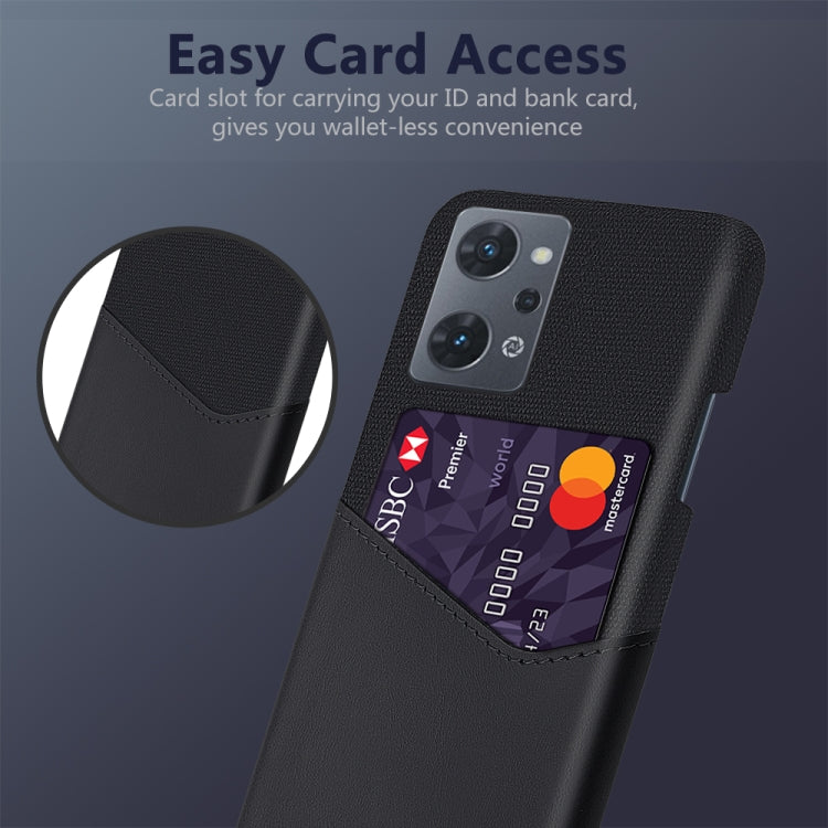 For OPPO Reno7 A Cloth Texture Card Slot PC Leather Phone Case