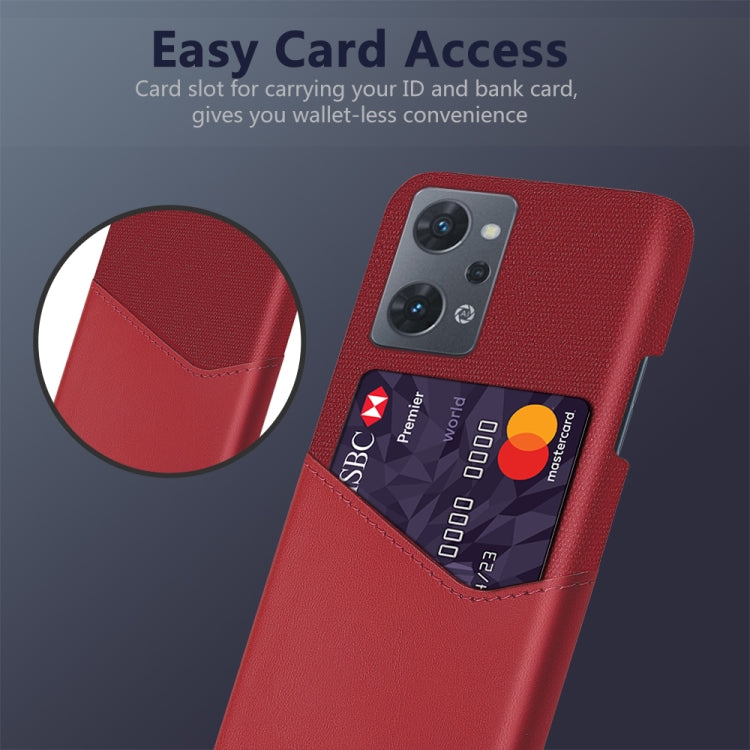 For OPPO Reno7 A Cloth Texture Card Slot PC Leather Phone Case