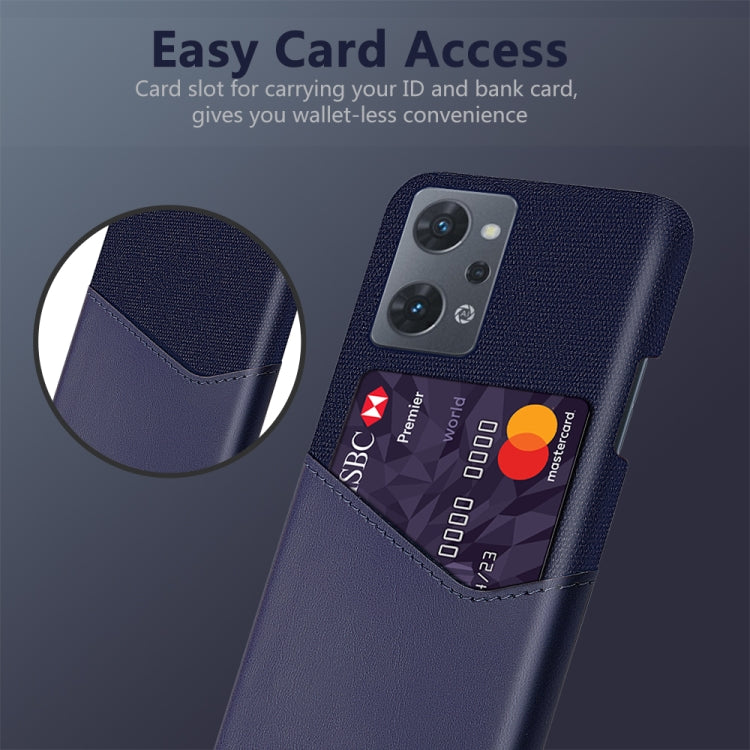 For OPPO Reno7 A Cloth Texture Card Slot PC Leather Phone Case