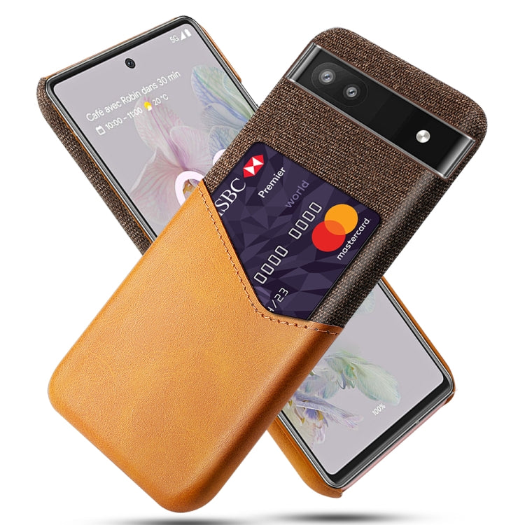 For Google Pixel 6a Cloth Texture Card Slot PC Leather Phone Case