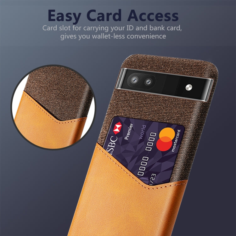 For Google Pixel 6a Cloth Texture Card Slot PC Leather Phone Case