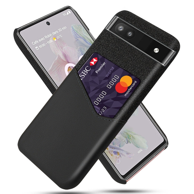For Google Pixel 6a Cloth Texture Card Slot PC Leather Phone Case