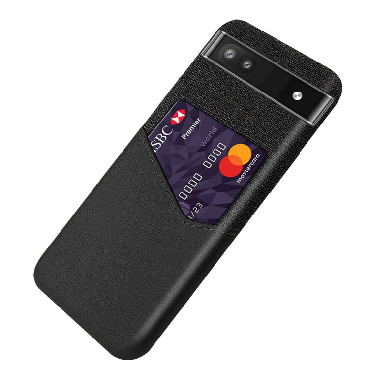 For Google Pixel 6a Cloth Texture Card Slot PC Leather Phone Case