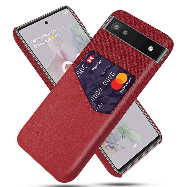 For Google Pixel 6a Cloth Texture Card Slot PC Leather Phone Case