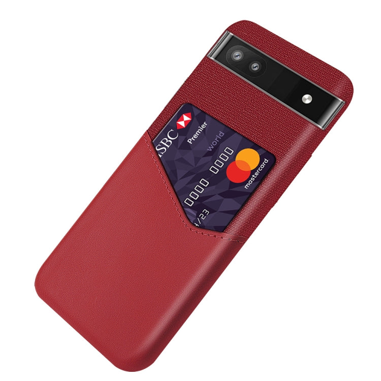 For Google Pixel 6a Cloth Texture Card Slot PC Leather Phone Case