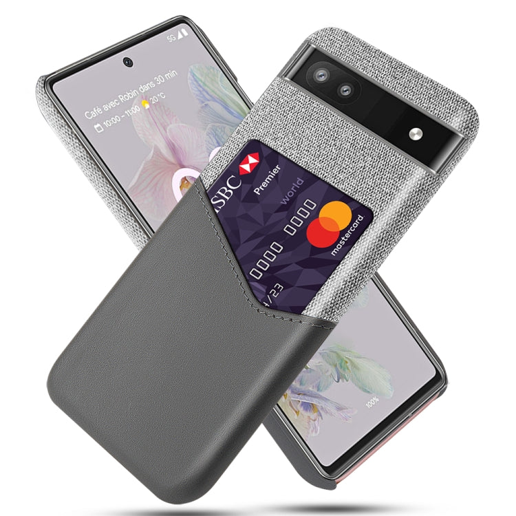 For Google Pixel 6a Cloth Texture Card Slot PC Leather Phone Case