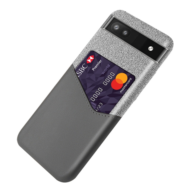 For Google Pixel 6a Cloth Texture Card Slot PC Leather Phone Case