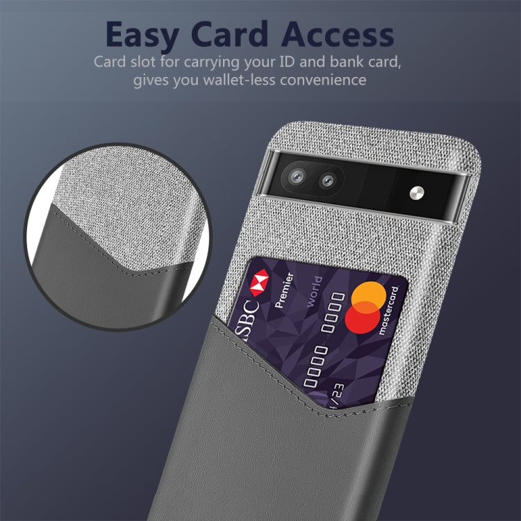 For Google Pixel 6a Cloth Texture Card Slot PC Leather Phone Case