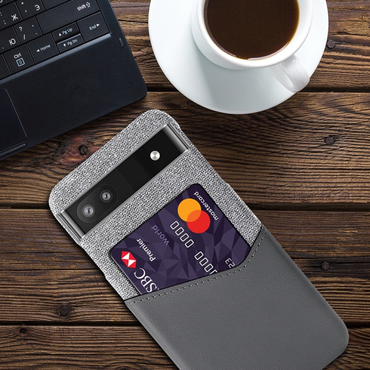 For Google Pixel 6a Cloth Texture Card Slot PC Leather Phone Case