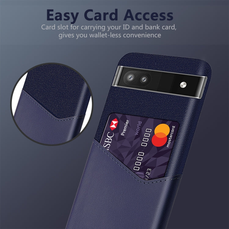 For Google Pixel 6a Cloth Texture Card Slot PC Leather Phone Case