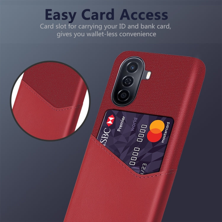 For Huawei Enjoy 50 Cloth Texture Card Slot PC Leather Phone Case