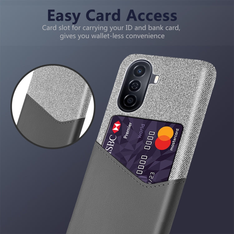 For Huawei Enjoy 50 Cloth Texture Card Slot PC Leather Phone Case