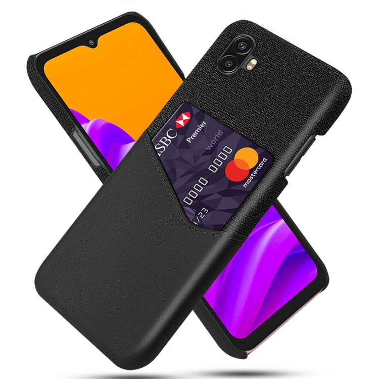 For Samsung Galaxy Xcover6 Pro Cloth Texture Card Slot PC Leather Phone Case