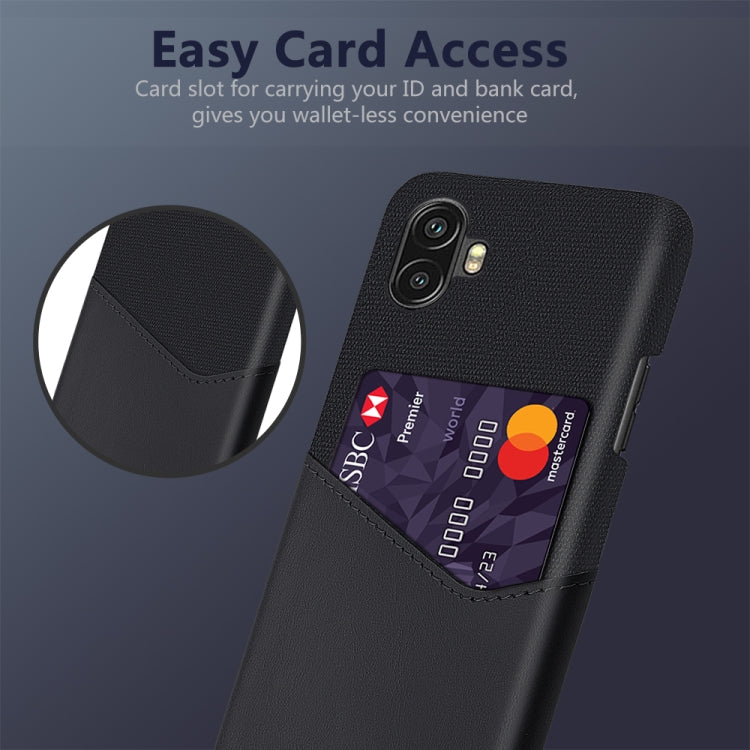 For Samsung Galaxy Xcover6 Pro Cloth Texture Card Slot PC Leather Phone Case