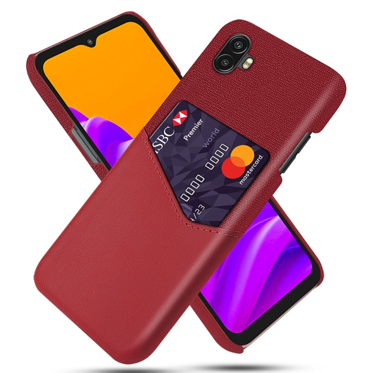 For Samsung Galaxy Xcover6 Pro Cloth Texture Card Slot PC Leather Phone Case