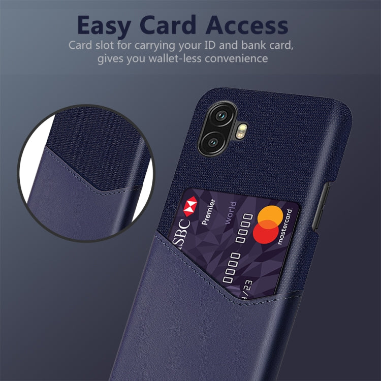 For Samsung Galaxy Xcover6 Pro Cloth Texture Card Slot PC Leather Phone Case
