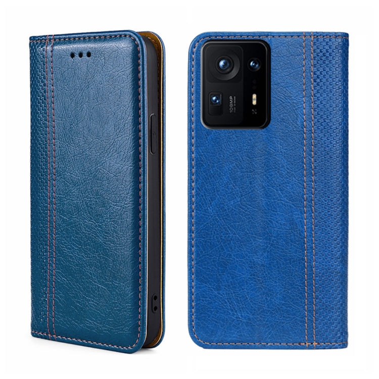 For Xiaomi Mix 4 Grid Texture Magnetic Flip Leather Phone Case