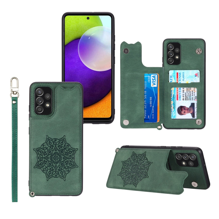 For Samsung Galaxy A13 4G Mandala Embossed PU + TPU Phone Case with Holder