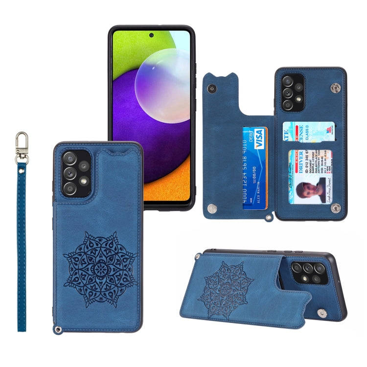 For Samsung Galaxy A13 4G Mandala Embossed PU + TPU Phone Case with Holder