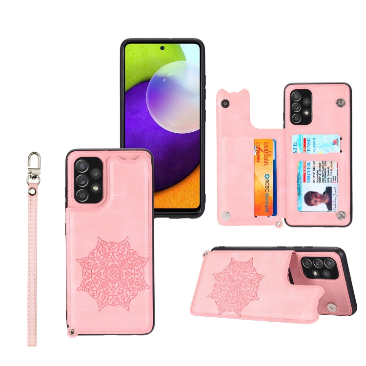 For Samsung Galaxy A13 4G Mandala Embossed PU + TPU Phone Case with Holder