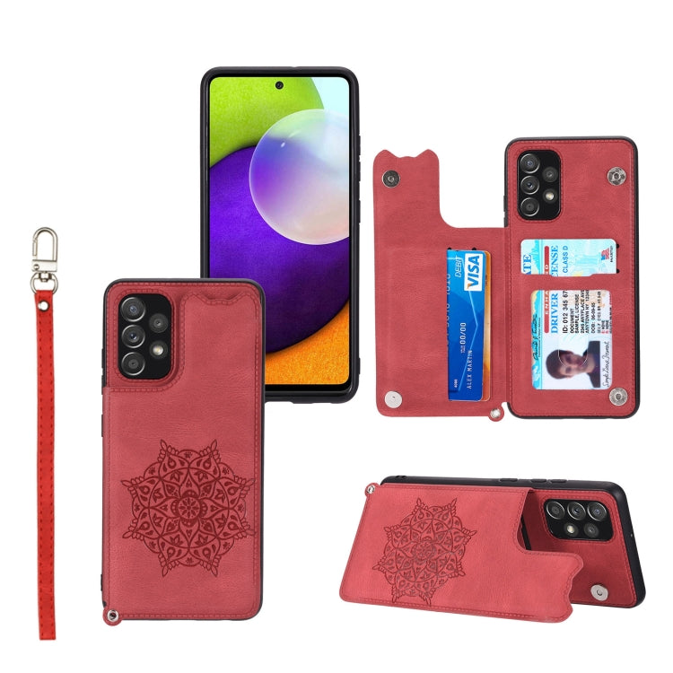 For Samsung Galaxy A13 4G Mandala Embossed PU + TPU Phone Case with Holder