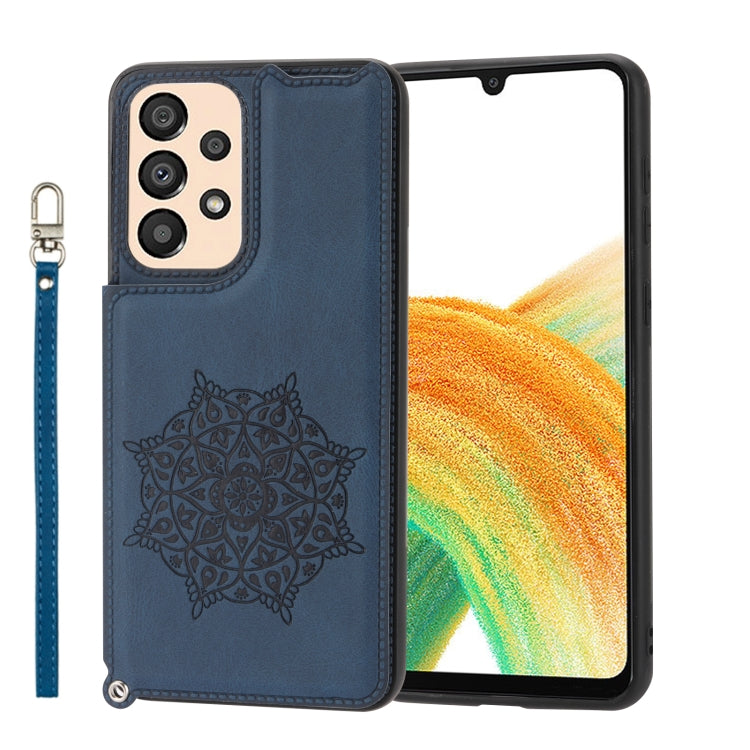 For Samsung Galaxy A53 5G Mandala Embossed PU + TPU Phone Case with Holder