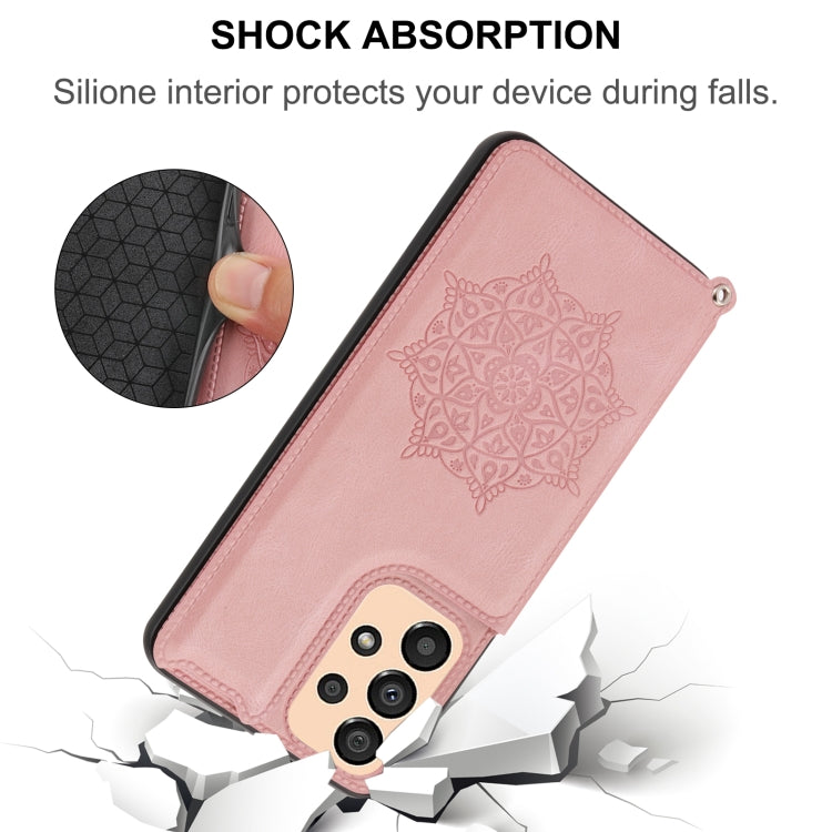 For Samsung Galaxy A53 5G Mandala Embossed PU + TPU Phone Case with Holder