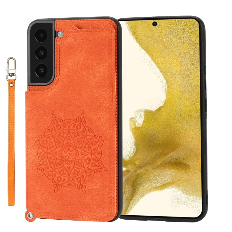 For Samsung Galaxy S22 Mandala Embossed PU + TPU Phone Case with Holder