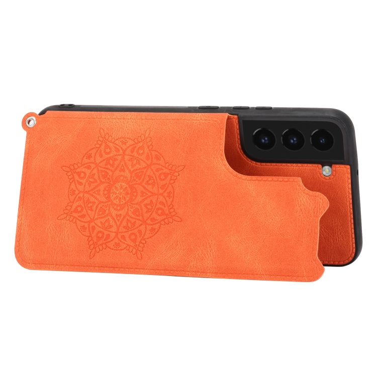 For Samsung Galaxy S22 Mandala Embossed PU + TPU Phone Case with Holder