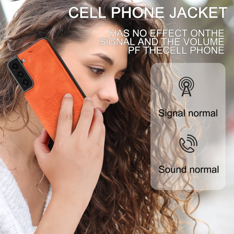 For Samsung Galaxy S22 Mandala Embossed PU + TPU Phone Case with Holder