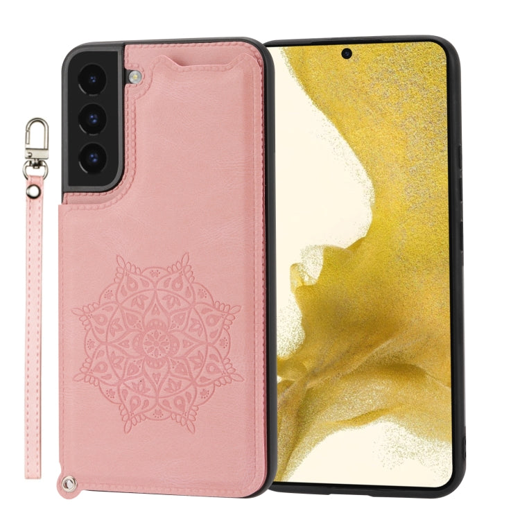 For Samsung Galaxy S22 Mandala Embossed PU + TPU Phone Case with Holder