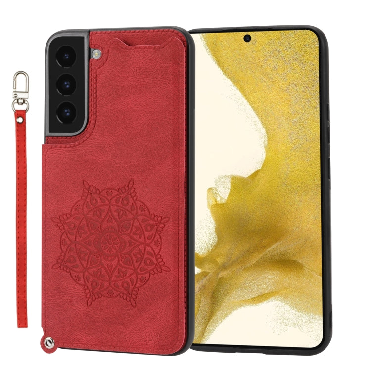 For Samsung Galaxy S22 Mandala Embossed PU + TPU Phone Case with Holder