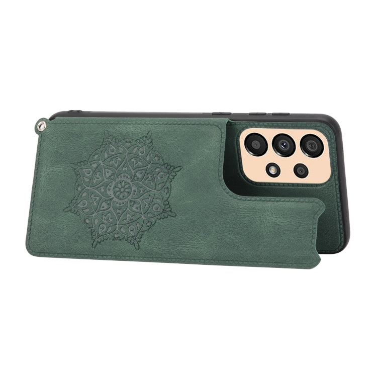 For Samsung Galaxy A33 5G Mandala Embossed PU + TPU Phone Case with Holder