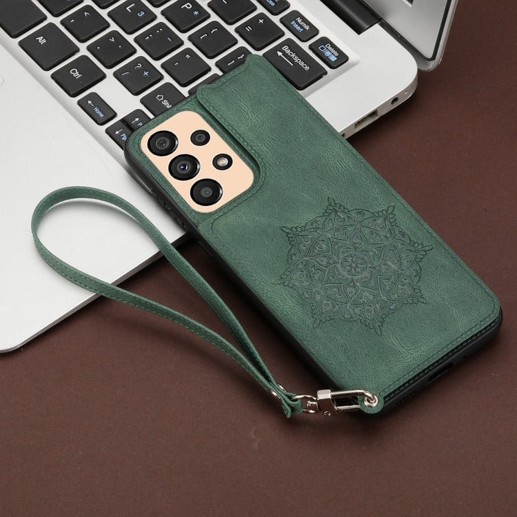 For Samsung Galaxy A33 5G Mandala Embossed PU + TPU Phone Case with Holder