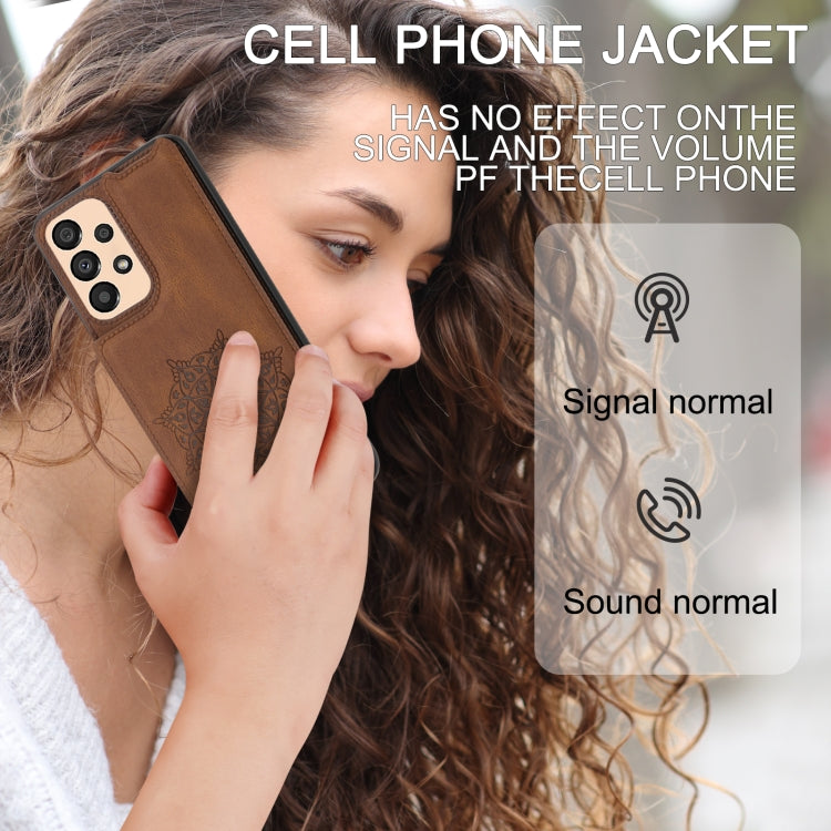 For Samsung Galaxy A33 5G Mandala Embossed PU + TPU Phone Case with Holder