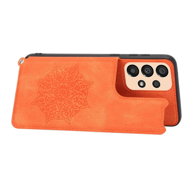 For Samsung Galaxy A33 5G Mandala Embossed PU + TPU Phone Case with Holder