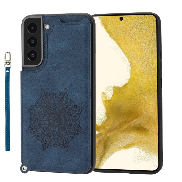 For Samsung Galaxy S22+ Mandala Embossed PU + TPU Phone Case with Holder