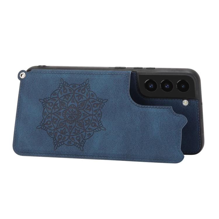 For Samsung Galaxy S22+ Mandala Embossed PU + TPU Phone Case with Holder