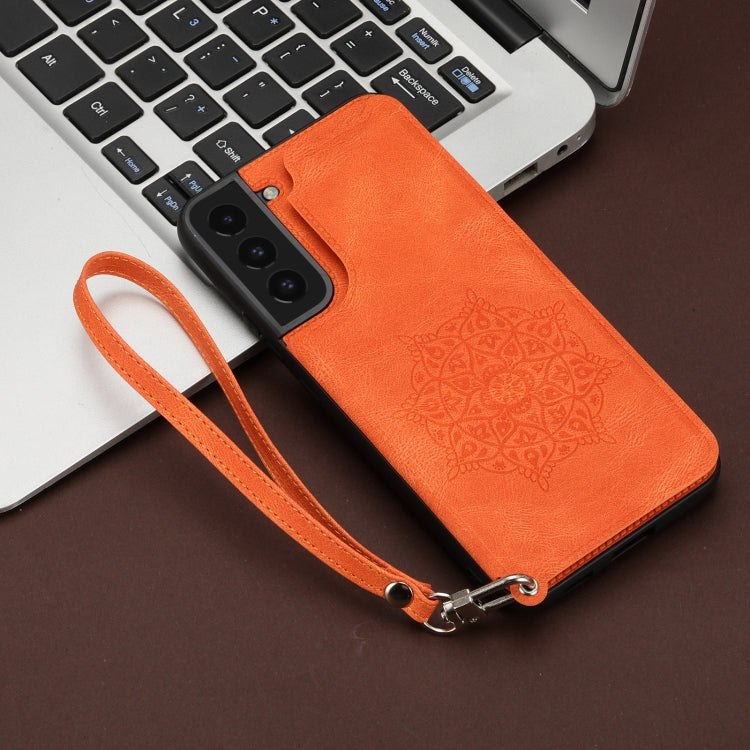 For Samsung Galaxy S22+ Mandala Embossed PU + TPU Phone Case with Holder