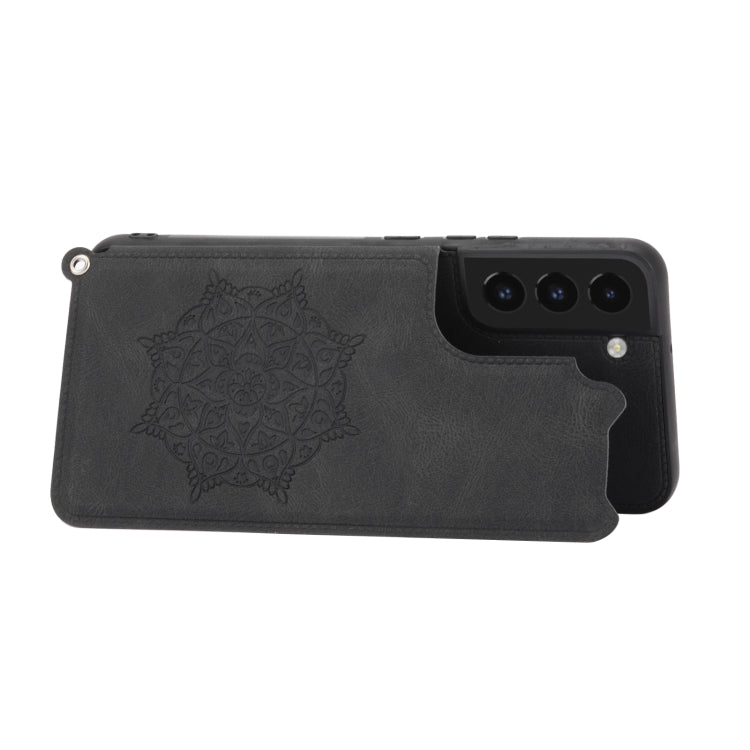 For Samsung Galaxy S22+ Mandala Embossed PU + TPU Phone Case with Holder