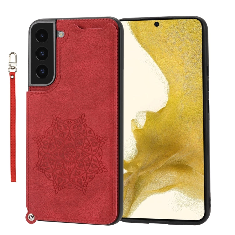 For Samsung Galaxy S22+ Mandala Embossed PU + TPU Phone Case with Holder