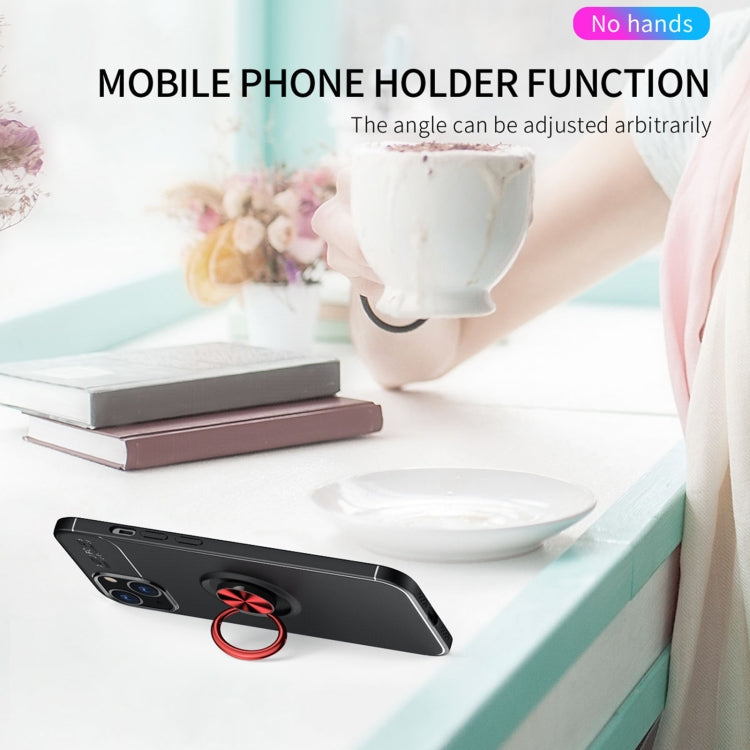 For iPhone 14 Metal Ring Holder TPU Phone Case