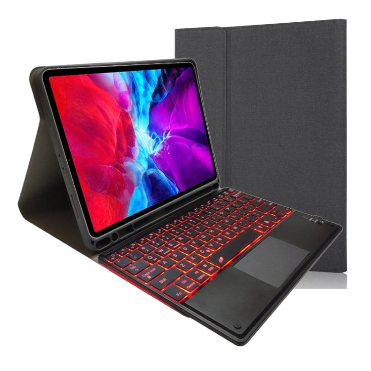 RK11T Backlight Detachable Touch Bluetooth Keyboard TPU Horizontal Flip Leather Tablet Case for iPad Pro 11 2020 / 2018 with Holder & Pen Slot